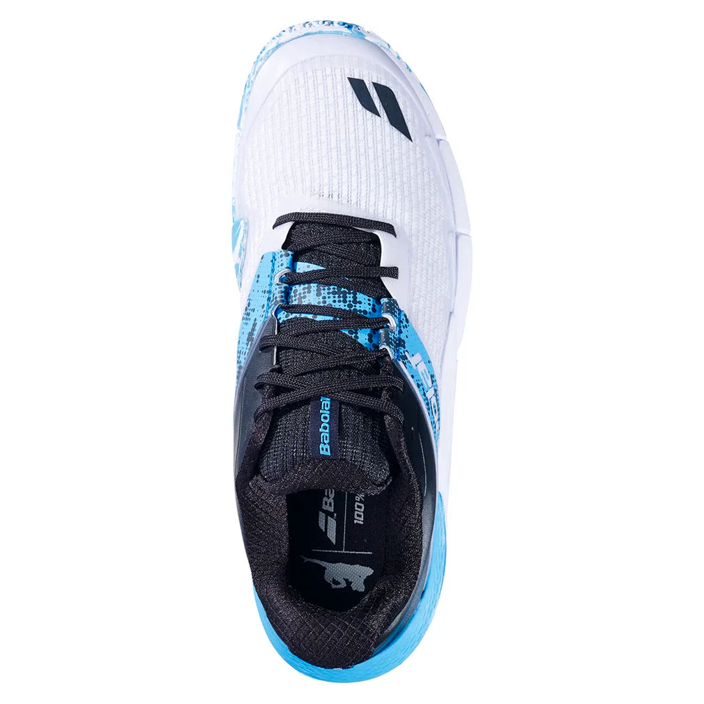 Men`s Movea Padel Shoes White and Cyan Blue Footwear Babolat