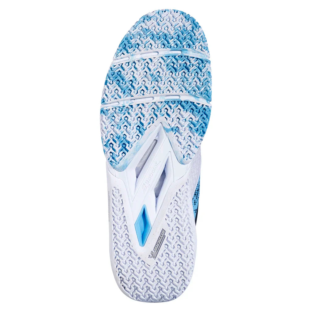 Men`s Movea Padel Shoes White and Cyan Blue Footwear Babolat