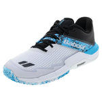 Men`s Movea Padel Shoes White and Cyan Blue Footwear Babolat