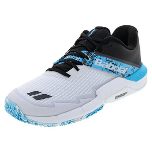Men`s Movea Padel Shoes White and Cyan Blue Footwear Babolat