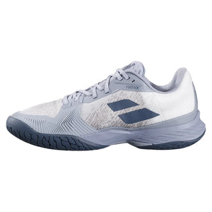 Men`s Jet Mach 3 Tennis Shoes White and Dark Grey Footwear Babolat