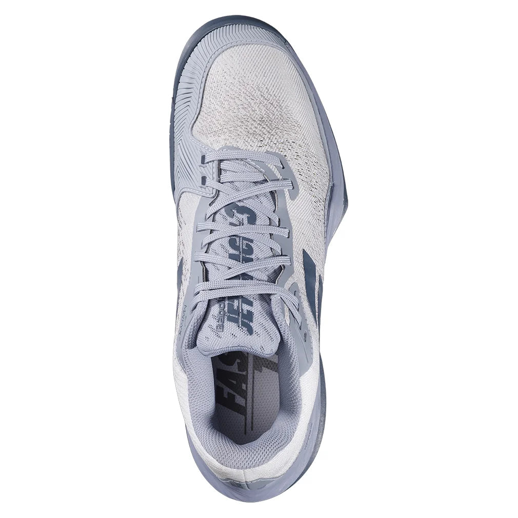 Men`s Jet Mach 3 Tennis Shoes White and Dark Grey Footwear Babolat