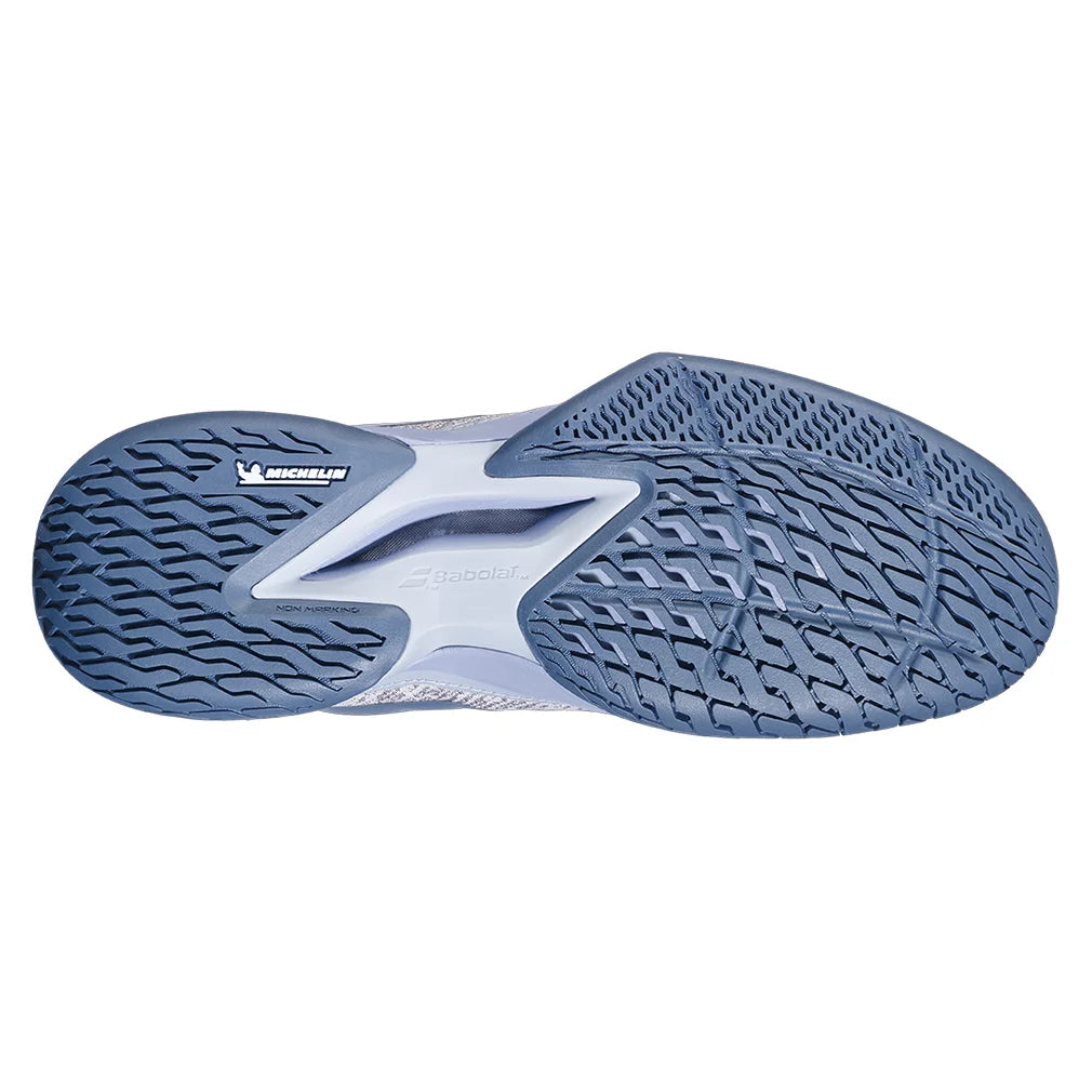 Men`s Jet Mach 3 Tennis Shoes White and Dark Grey Footwear Babolat