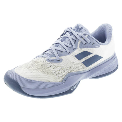 Men`s Jet Mach 3 Tennis Shoes White and Dark Grey Footwear Babolat