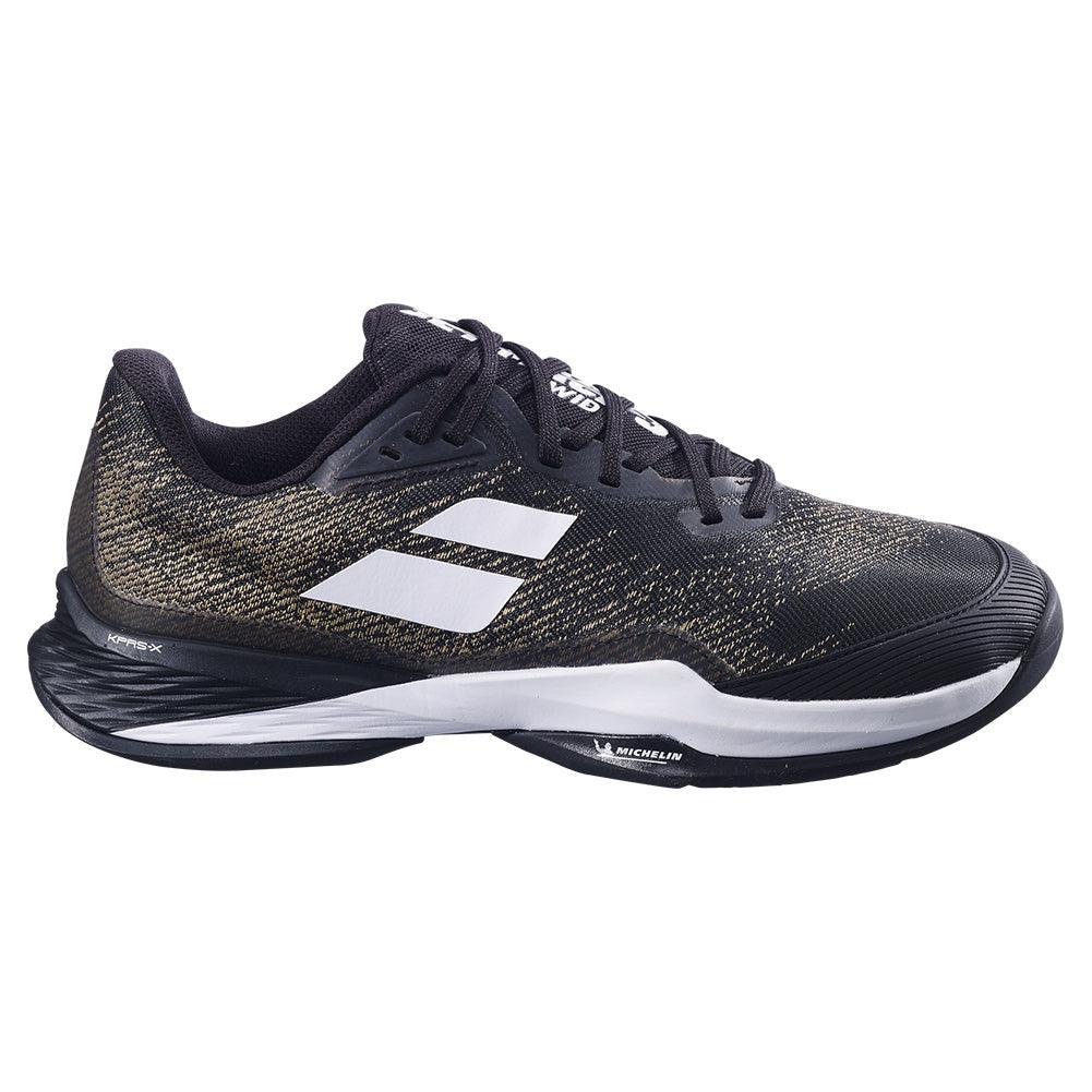 Men`s Jet Mach 3 Wide Tennis Shoes Black and White Footwear Babolat