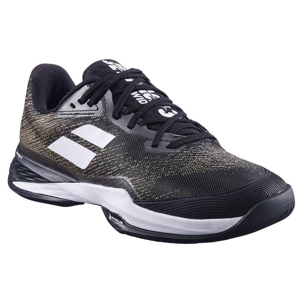 Men`s Jet Mach 3 Wide Tennis Shoes Black and White Footwear Babolat