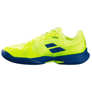 Men`s Jet Mach Pickleball Shoes Fluo Yellow and Estate Blue Footwear Babolat