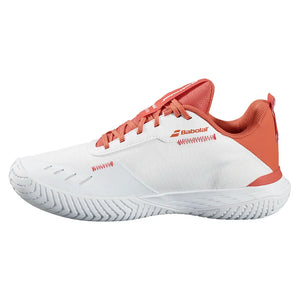 Women`s SFX Evo All Court Tennis Shoes White and Terra Cotta Footwear Babolat