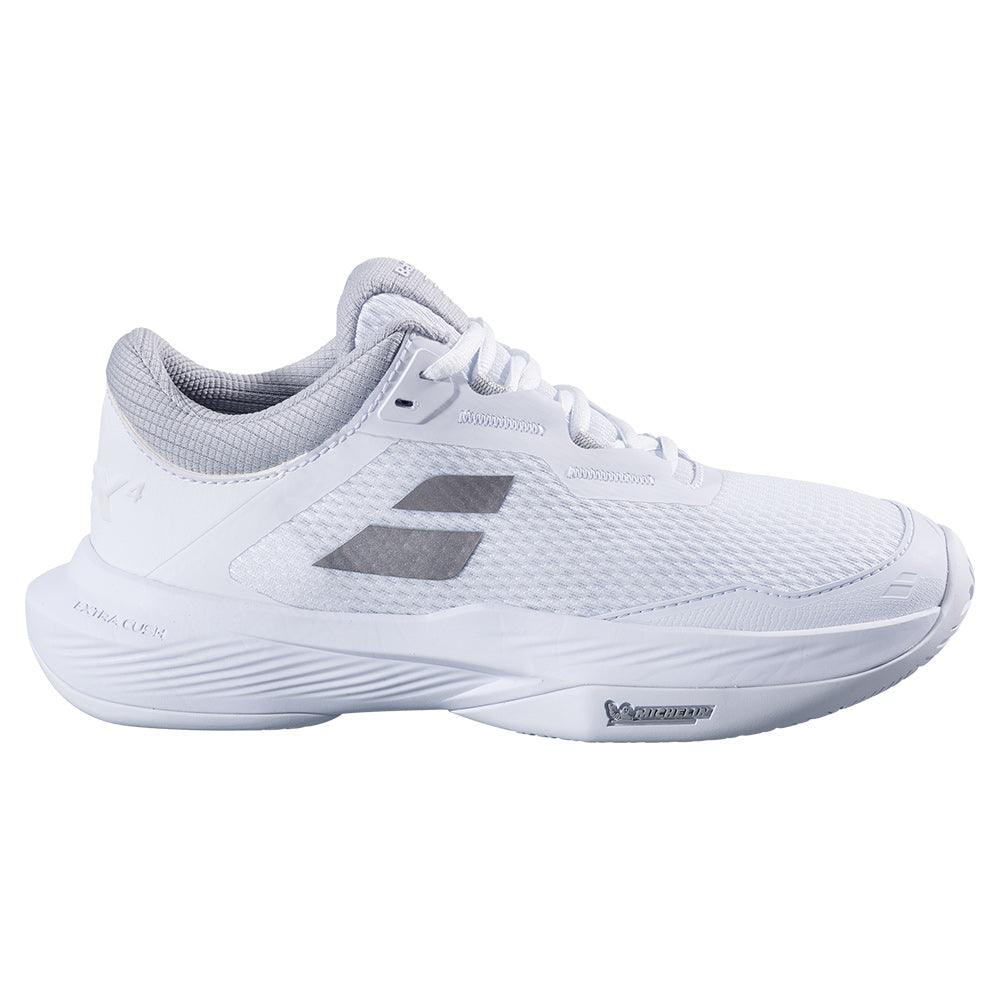 Women`s SFX 4 Tennis Shoes White and Silver Footwear Babolat