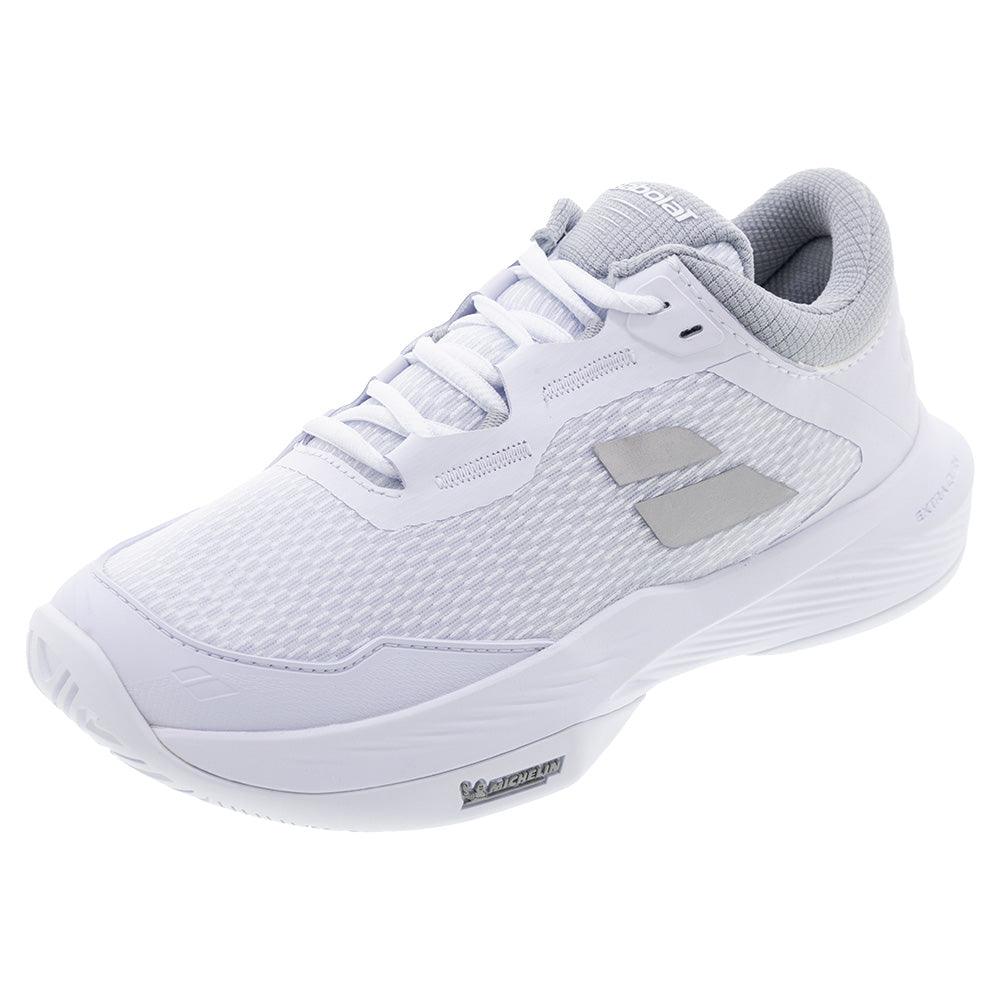 Women`s SFX 4 Tennis Shoes White and Silver Footwear Babolat
