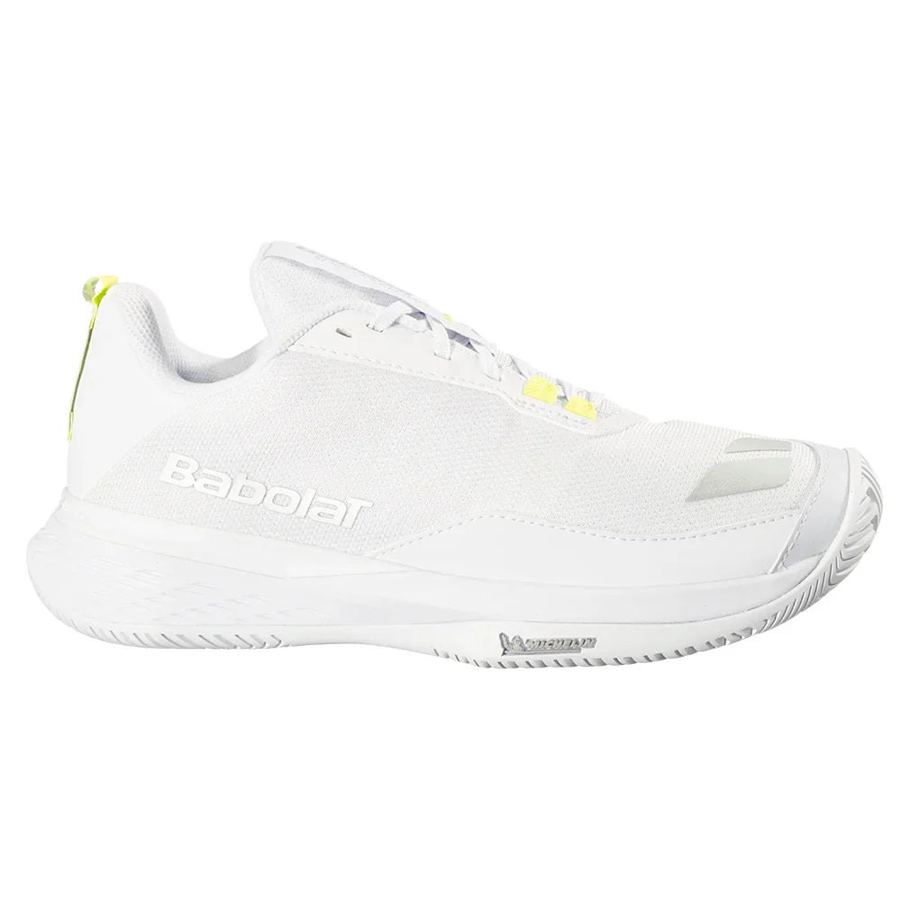 Women`s SFX Evo Pickleball Shoes White and Silver Footwear Babolat