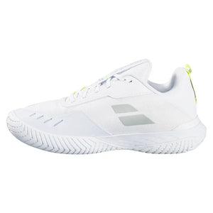 Women`s SFX Evo Pickleball Shoes White and Silver Footwear Babolat