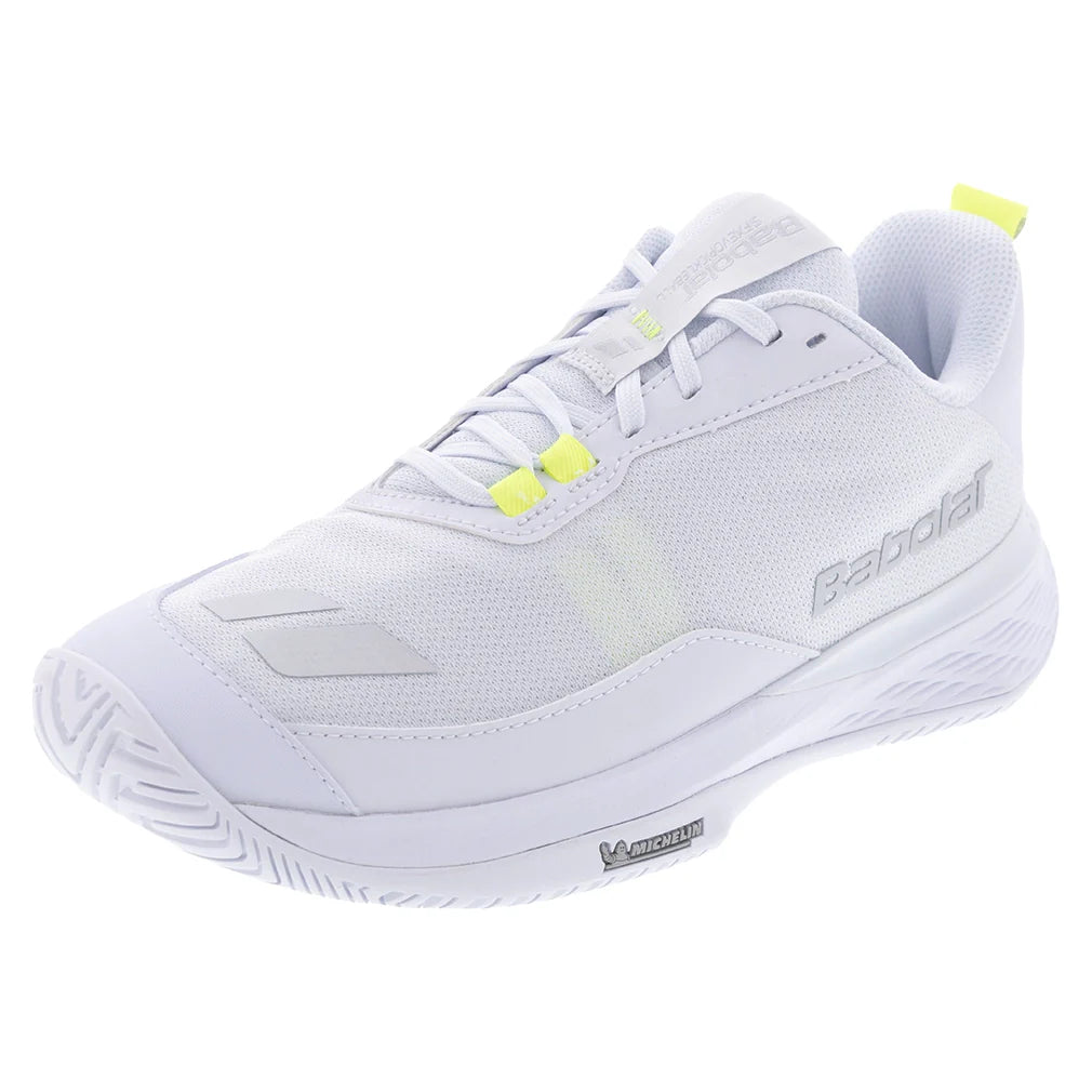 Women`s SFX Evo Pickleball Shoes White and Silver Footwear Babolat
