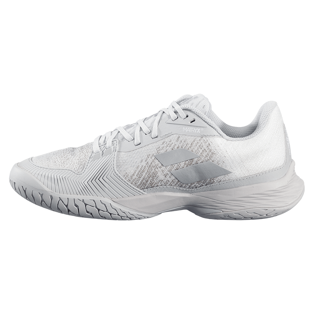 Women`s Jet Mach 3 Tennis Shoes White and Grey Footwear Babolat