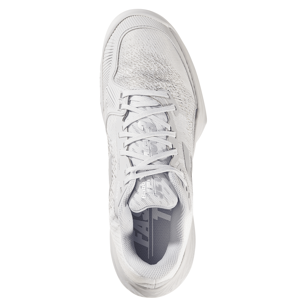 Women`s Jet Mach 3 Tennis Shoes White and Grey Footwear Babolat