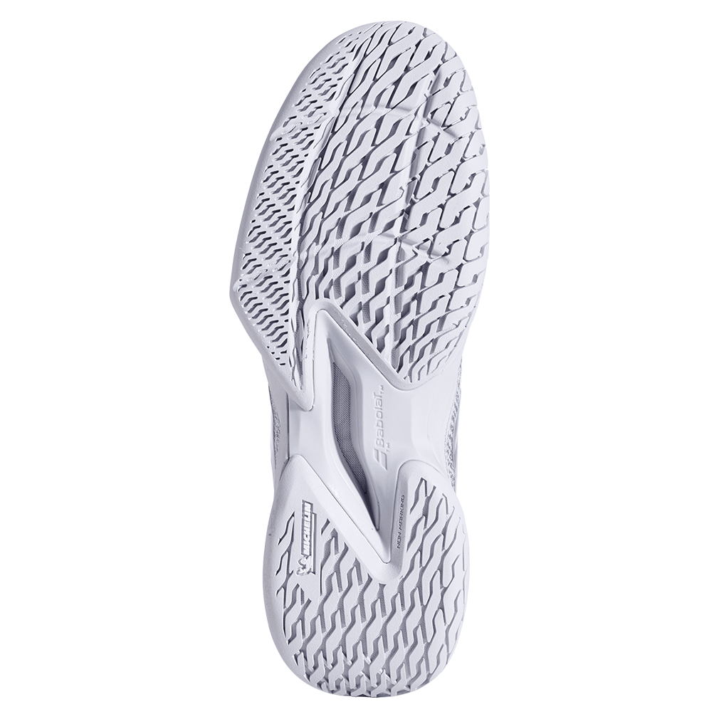 Women`s Jet Mach 3 Tennis Shoes White and Grey Footwear Babolat