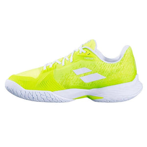 Women`s Jet Mach Pickleball Shoes Fluo Yellow and White Footwear Babolat