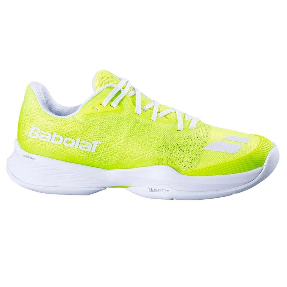 Women`s Jet Mach Pickleball Shoes Fluo Yellow and White Footwear Babolat