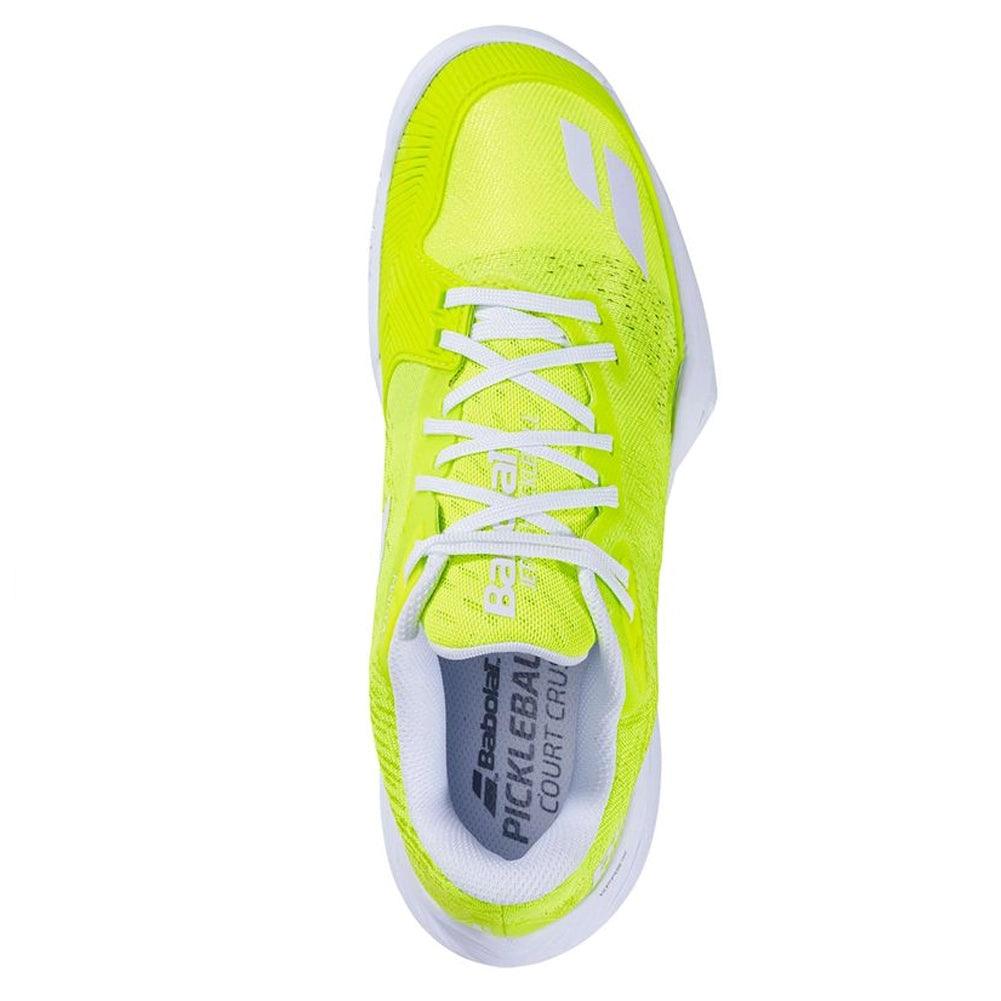 Women`s Jet Mach Pickleball Shoes Fluo Yellow and White Footwear Babolat