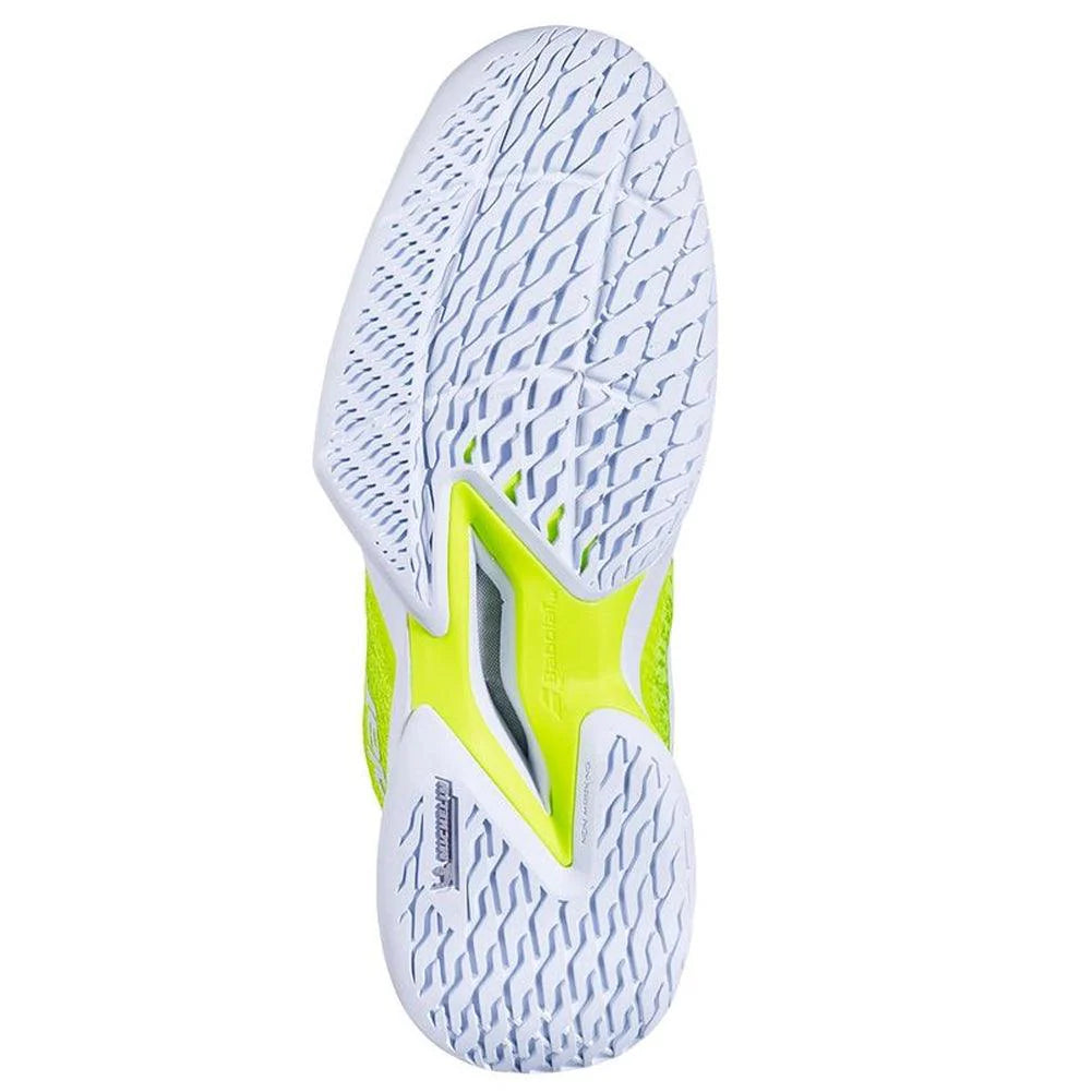 Women`s Jet Mach Pickleball Shoes Fluo Yellow and White Footwear Babolat