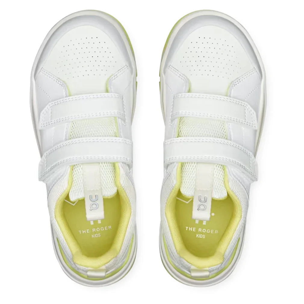 Juniors` THE ROGER Tennis Shoes White and Limelight Footwear On