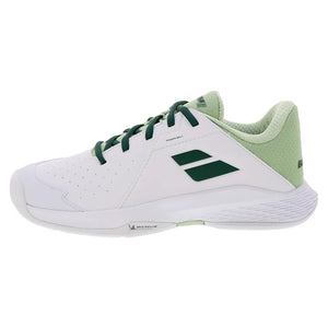 Juniors` Propulse Tennis Shoes White and Dark Green Footwear Babolat