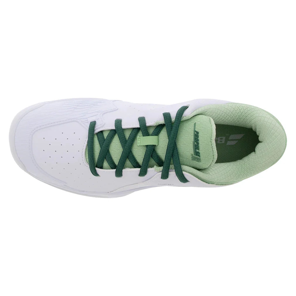 Juniors` Propulse Tennis Shoes White and Dark Green Footwear Babolat