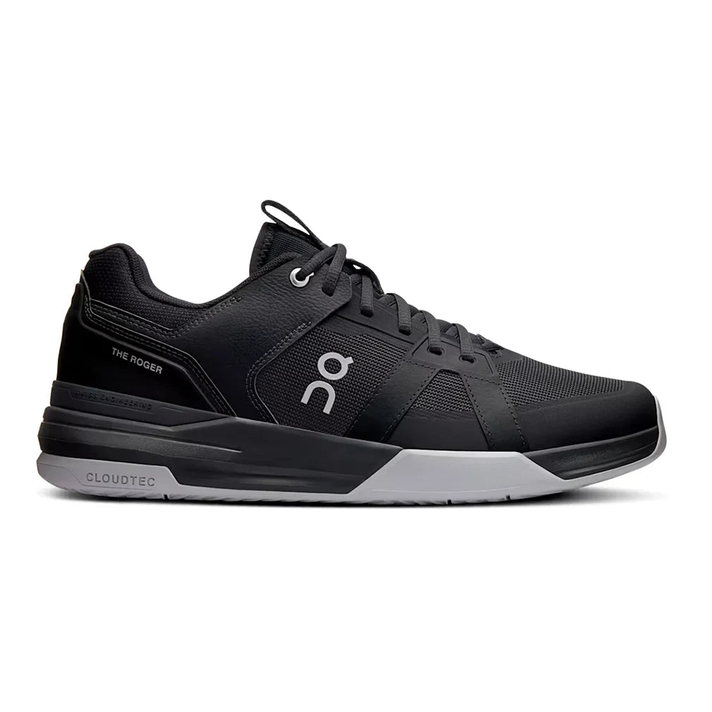 Men`s THE ROGER Clubhouse Pro Tennis Shoes Black and Glacier Footwear On