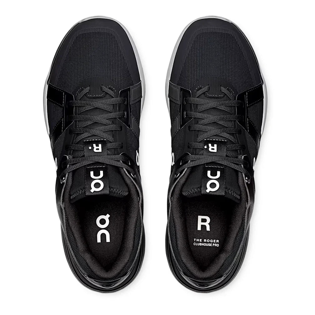 Men`s THE ROGER Clubhouse Pro Tennis Shoes Black and Glacier Footwear On