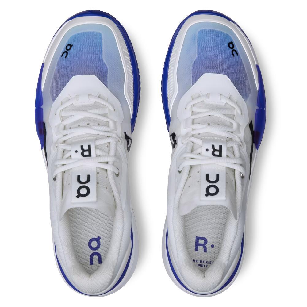 Men's THE ROGER Pro 2 Tennis Shoes White and Indigo Footwear On