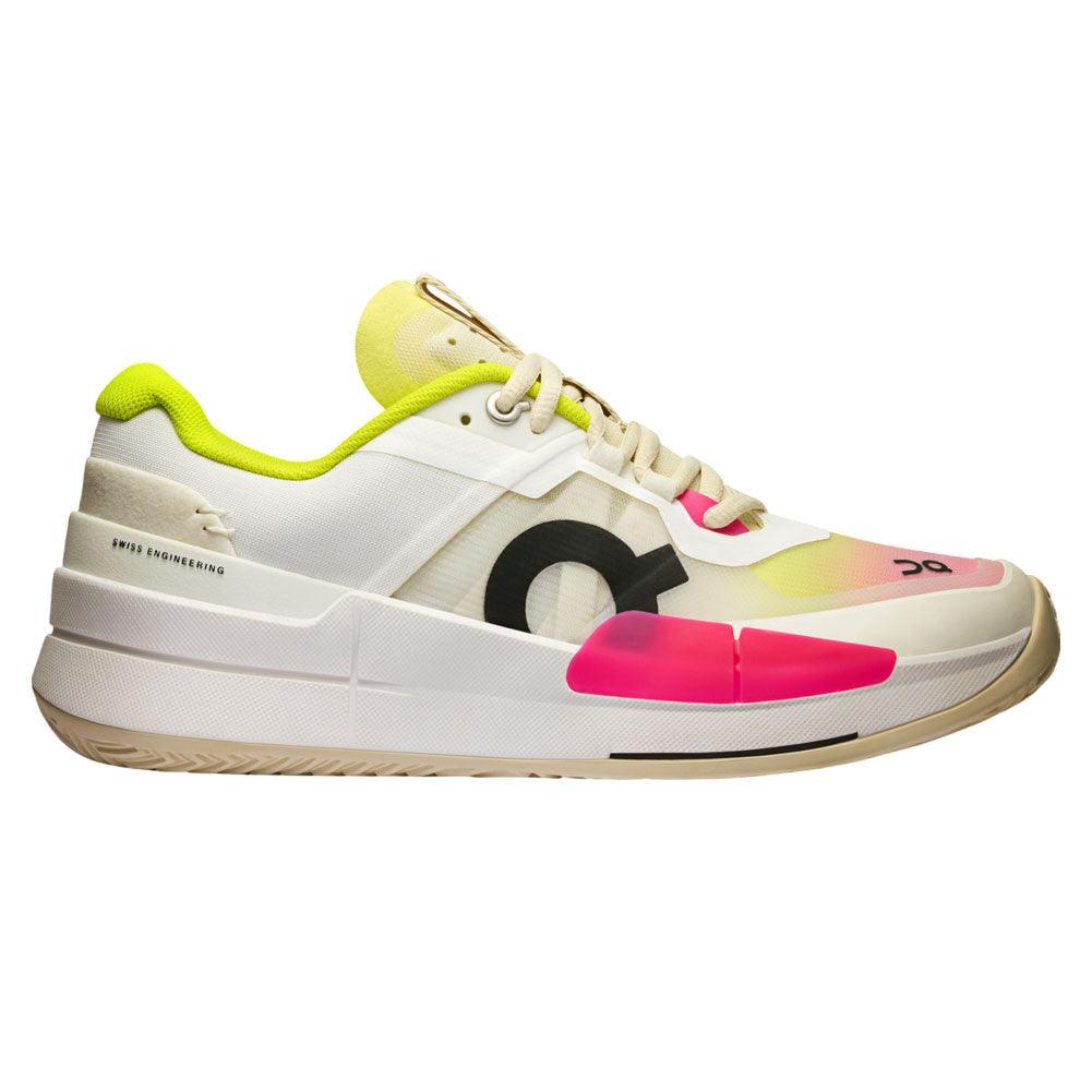 Men`s THE ROGER Pro 2 Tennis Shoes White and Lime Footwear On