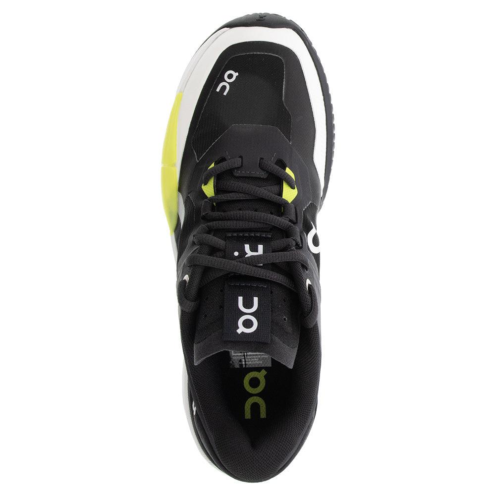Men`s THE ROGER Pro 2 Clay Tennis Shoes Black and Lime Footwear On