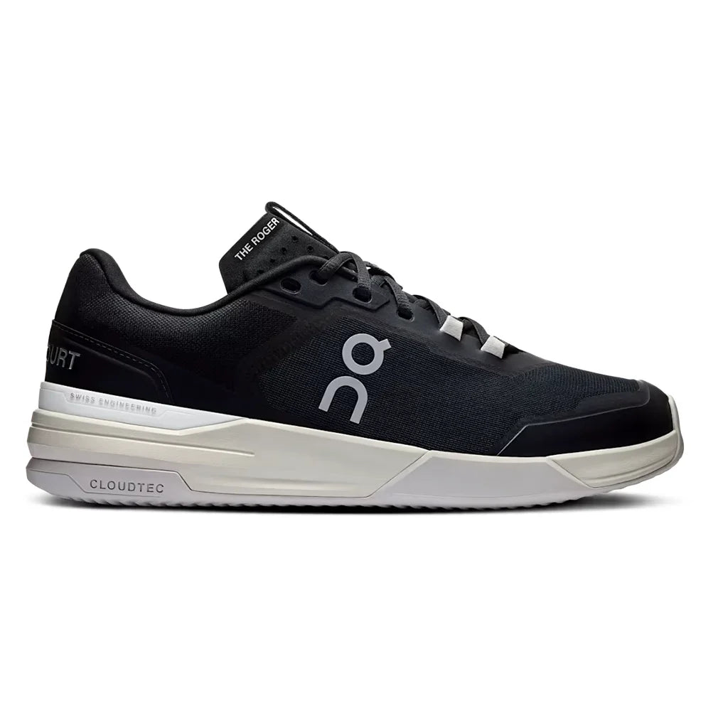 Men`s THE ROGER Advantage Pro Clay Tennis Shoes Black and White Footwear On