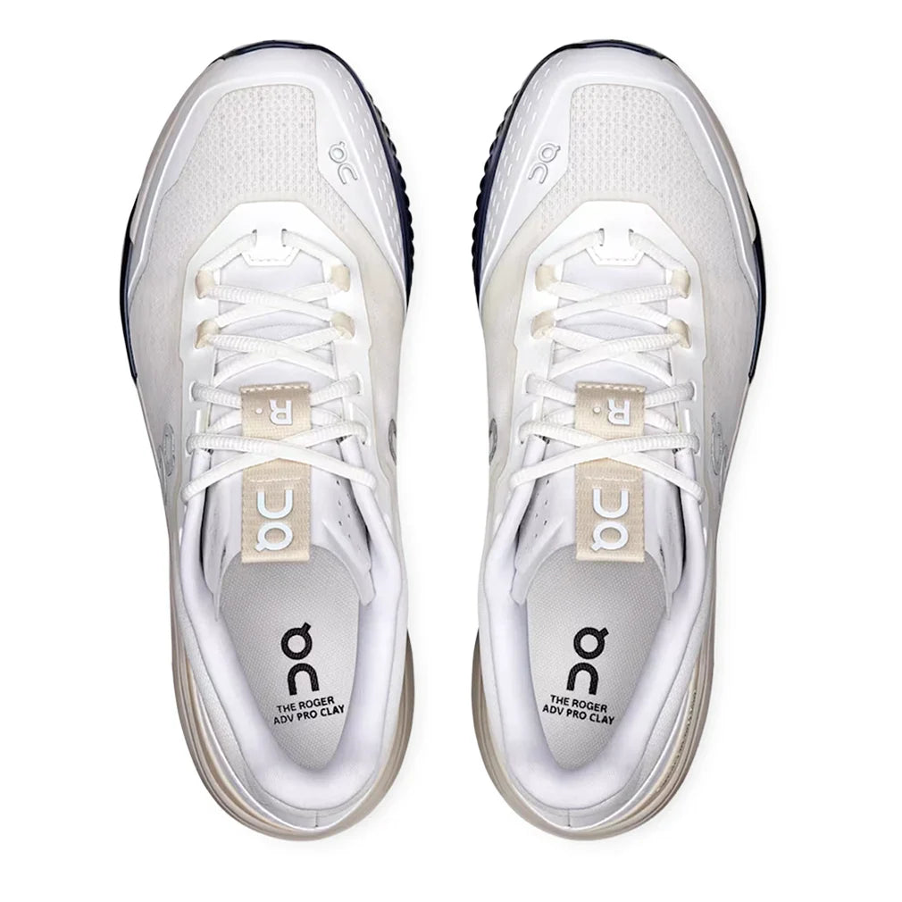 Men`s THE ROGER Advantage Pro Clay Tennis Shoes White and Cream Footwear On