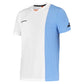Men`s Play Crew Neck Tennis Top White and Blithe Blue Heather Apparel Babolat