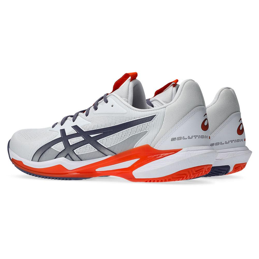 Men`s Solution Speed FF 3 Clay Tennis Shoes White and Greyish Purple Footwear Asics