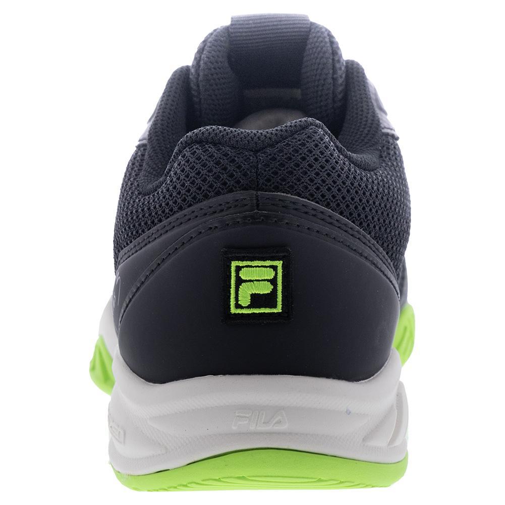 Juniors' Axilus 3 Tennis Shoes Black and Green Gecko Footwear Fila