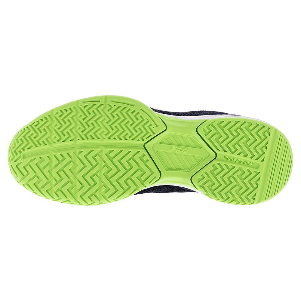 Juniors' Axilus 3 Tennis Shoes Black and Green Gecko Footwear Fila