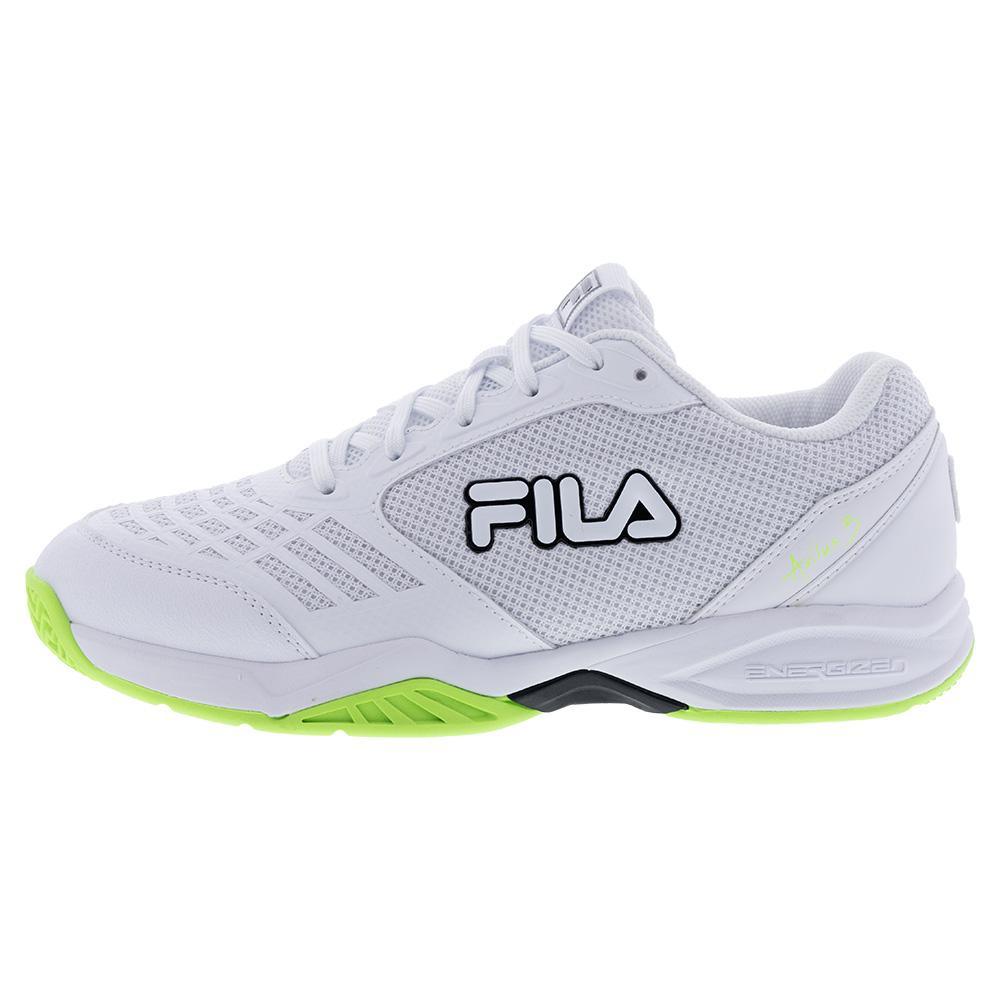 Juniors' Axilus 3 Tennis Shoes White and Black Footwear Fila