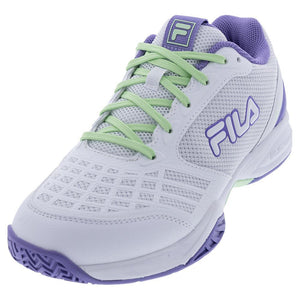 Juniors' Axilus 3 Tennis Shoes White and Patina Green Footwear Fila