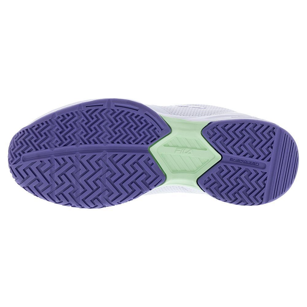 Juniors' Axilus 3 Tennis Shoes White and Patina Green Footwear Fila