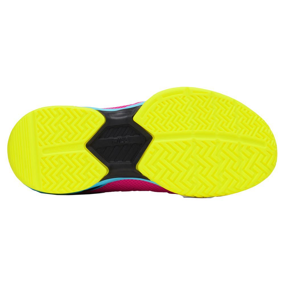 Juniors` Axilus 3 Tennis Shoes Pink Glo and Bluefish Fila