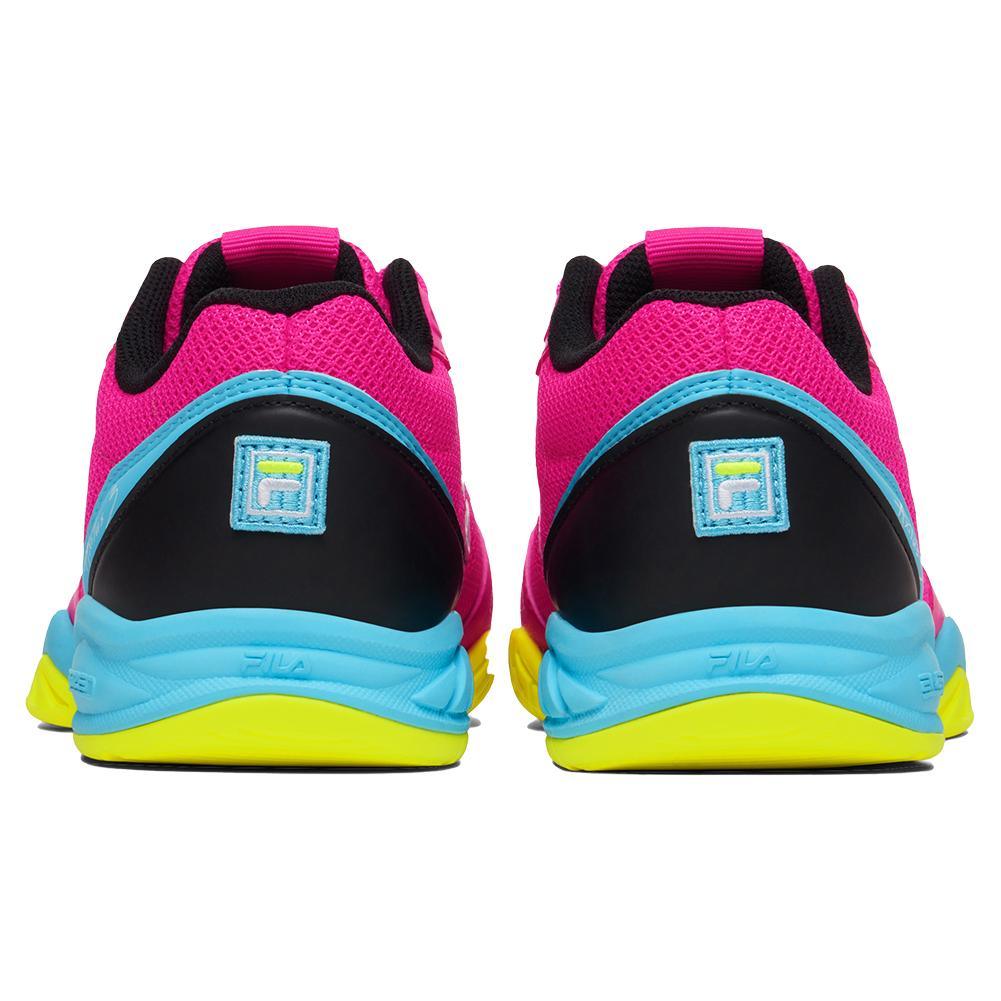 Juniors` Axilus 3 Tennis Shoes Pink Glo and Bluefish Fila