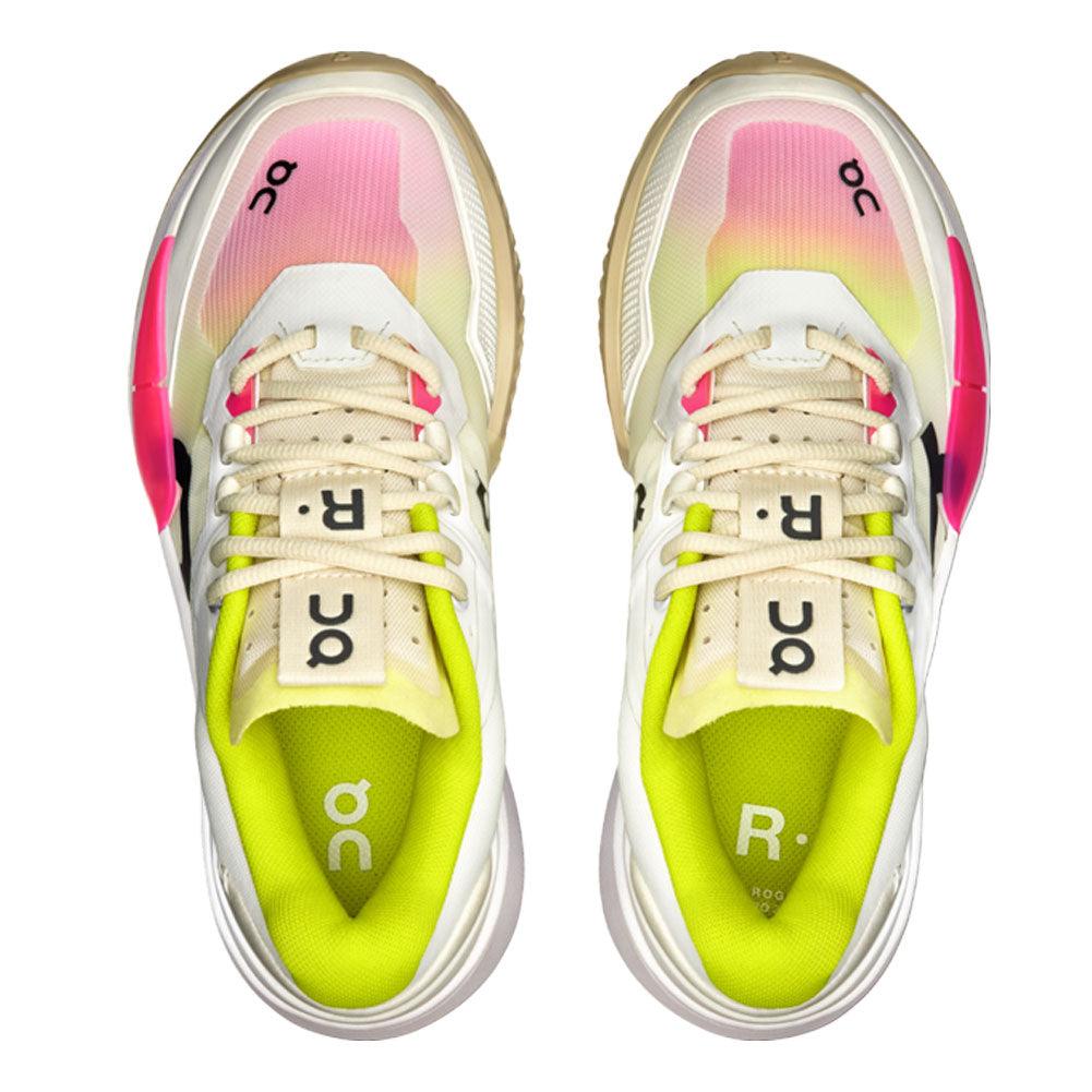 Women`s THE ROGER Pro 2 Tennis Shoes White and Lime Footwear On