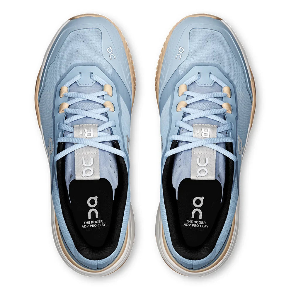 Women`s THE ROGER Advantage Pro Clay Tennis Shoes Chambray and Blonde Footwear On