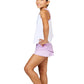 Girls Racerback Tennis Tank White and Lavender Apparel Sofibella