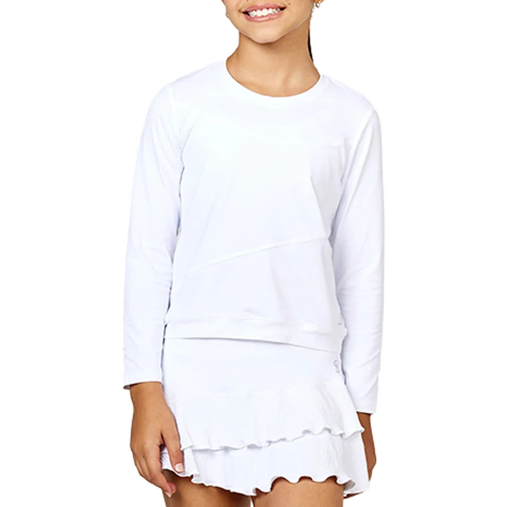 Girls' Tennis Pullover White Apparel Sofibella