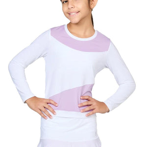 Girls Tennis Pullover White and Lavender Apparel Sofibella