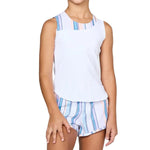 Girls Tennis Tank White and Fun Stripes Apparel Sofibella