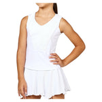 Girls' Tennis Tank White and Ripple Jersey Apparel Sofibella